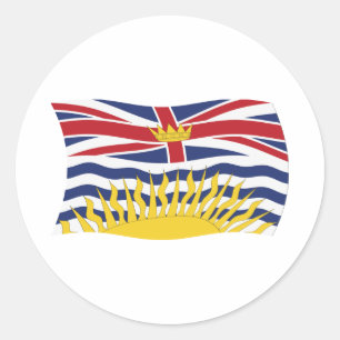 British Columbia Flaggenaufkleber Runder Aufkleber