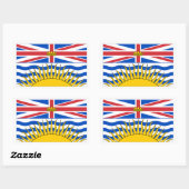 British Columbia Flags Graphic Rechteckiger Aufkleber (Blatt)