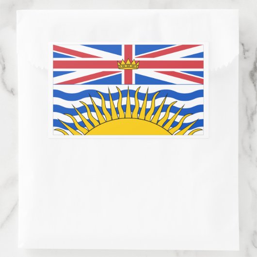 British Columbia Flags Graphic Rechteckiger Aufkleber (Tasche)