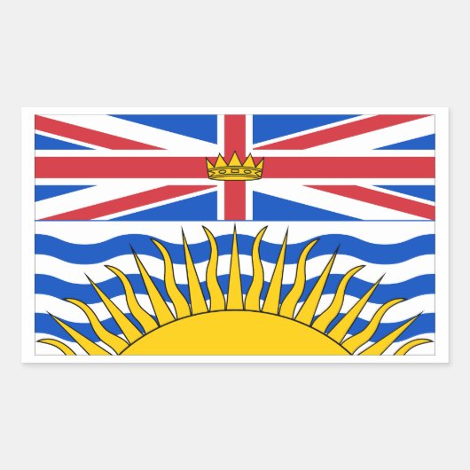 British Columbia Flags Graphic Rechteckiger Aufkleber (Vorderseite)