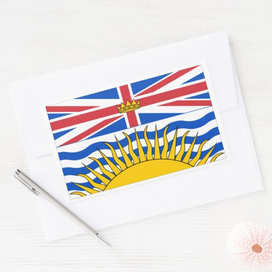 British Columbia Flags Graphic Rechteckiger Aufkleber (Umschlag)