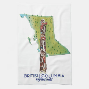 British Columbia Kanada Kartenposter. Geschirrtuch