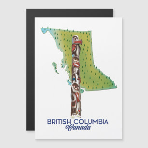 British Columbia Kanada Kartenposter. Magnetkarte