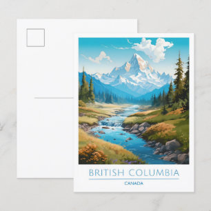 British Columbia Kanada Vintage Reise Postkarte