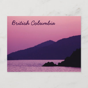 British Columbia lila Berg Sonnenuntergang Postkar Postkarte