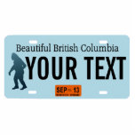 British Columbia Sasquatch License Plate<br><div class="desc">Die dunkle Silhouette von Sasquatch (Bigfoot) auf einem leeren Britischen Columbia-Nummernschild. Fügen Sie Ihren eigenen Text hinzu. Teller für weitere Staaten und andere Einrichtungen (kanadische Provinzen, ausländische Länder) auf Anfrage. Wenn Sie in ländlichen Gebieten des Pazifik-Nordwestens leben oder reisen, können Sie vielleicht auf eine der weniger bekannten Arten einheimischer wild...</div>