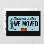 British Columbia Sasquatch License Plate Ankündigungspostkarte (Vorne/Hinten)