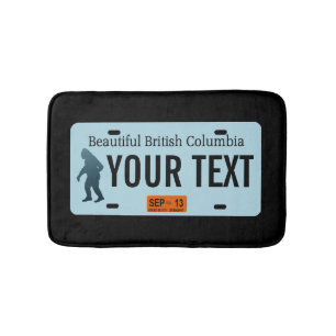 British Columbia Sasquatch License Plate Badematte