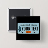 British Columbia Sasquatch License Plate Button (Vorne & Hinten)