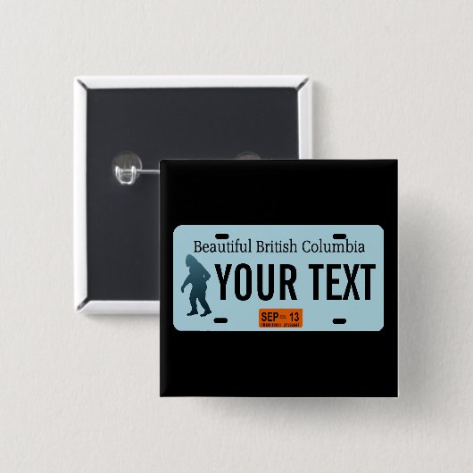 British Columbia Sasquatch License Plate Button (Vorne & Hinten)