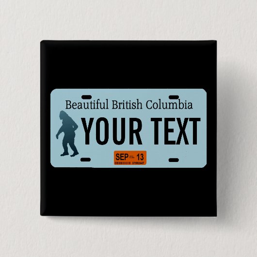British Columbia Sasquatch License Plate Button (Vorderseite)