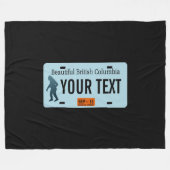 British Columbia Sasquatch License Plate Fleecedecke (Vorderseite (Horizontal))