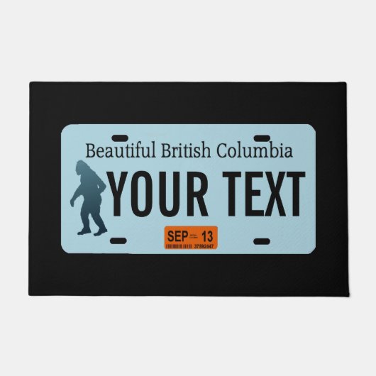 British Columbia Sasquatch License Plate Fußmatte (Vorderseite)