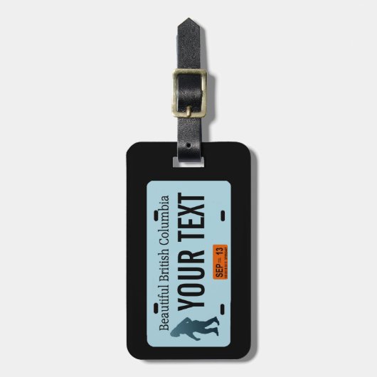 British Columbia Sasquatch License Plate Gepäckanhänger (Vorderseite vertikal)
