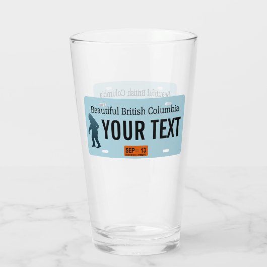 British Columbia Sasquatch License Plate Glas (Rückseite)