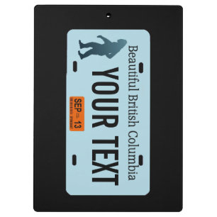 British Columbia Sasquatch License Plate Klemmbrett