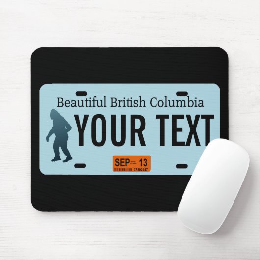 British Columbia Sasquatch License Plate Mousepad (Mit Mouse)