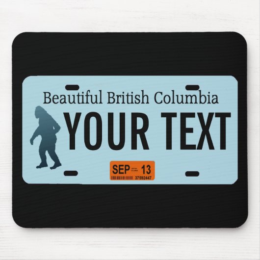 British Columbia Sasquatch License Plate Mousepad (Vorne)