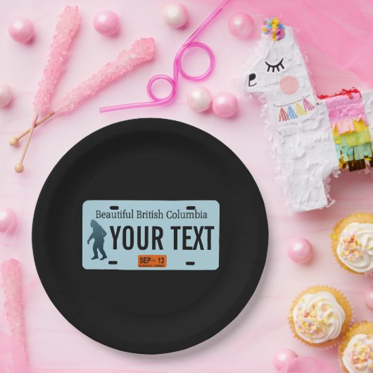 British Columbia Sasquatch License Plate Pappteller (Party)