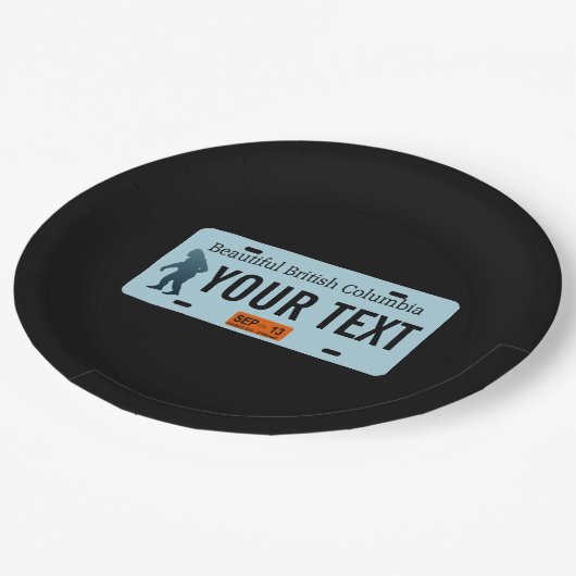 British Columbia Sasquatch License Plate Pappteller (Schrägansicht)