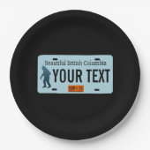 British Columbia Sasquatch License Plate Pappteller (Vorderseite)