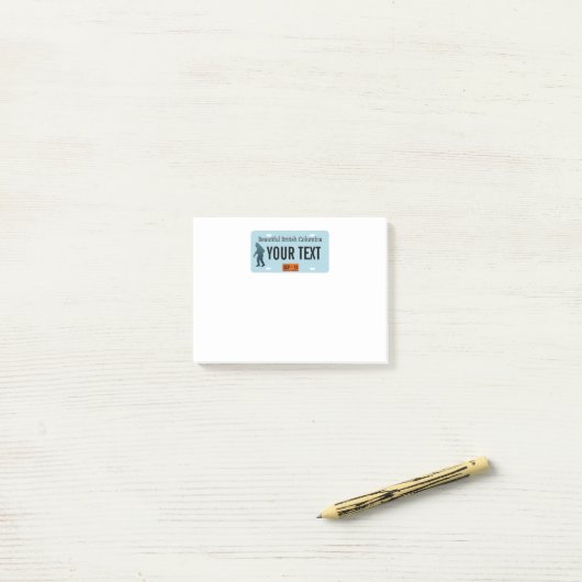 British Columbia Sasquatch License Plate Post-it Klebezettel (Auf Schreibtisch)