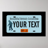 British Columbia Sasquatch License Plate Poster (Vorne)