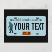British Columbia Sasquatch License Plate Postkarte (Vorderseite)