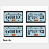 British Columbia Sasquatch License Plate Rechteckiger Aufkleber (Blatt)