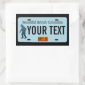 British Columbia Sasquatch License Plate Rechteckiger Aufkleber (Tasche)