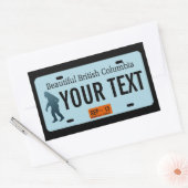British Columbia Sasquatch License Plate Rechteckiger Aufkleber (Umschlag)