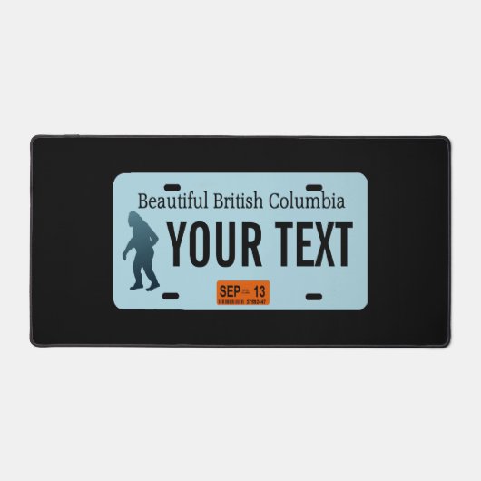 British Columbia Sasquatch License Plate Schreibtischunterlage (Vorderseite)