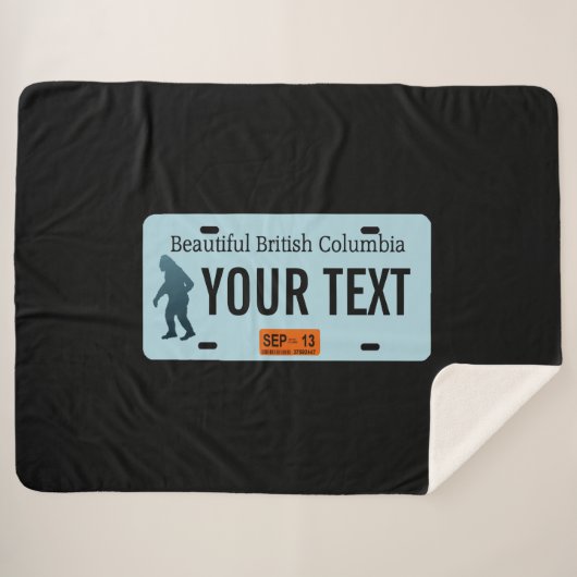 British Columbia Sasquatch License Plate Sherpadecke (Vorderseite (Horizontal))