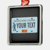 British Columbia Sasquatch License Plate Silbernes Ornament