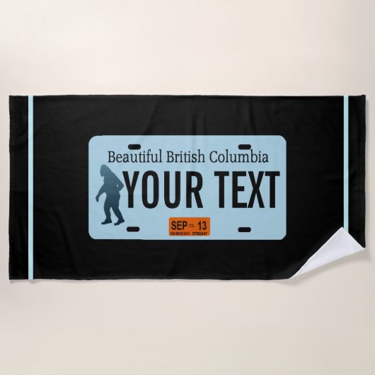 British Columbia Sasquatch License Plate Strandtuch (Vorderseite)