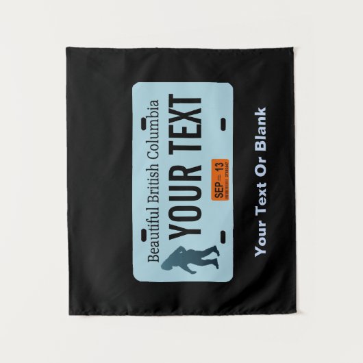 British Columbia Sasquatch License Plate Wandteppich (Vorderseite)