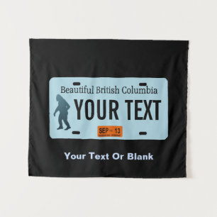 British Columbia Sasquatch License Plate Wandteppich