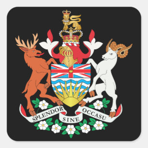 British Columbia Wappen Quadratischer Aufkleber