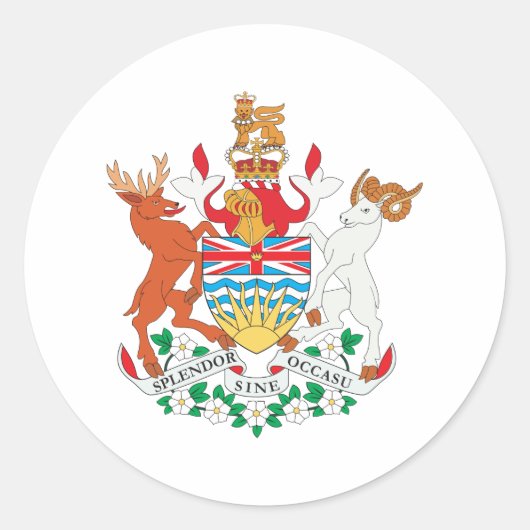 British Columbia-Wappen Runder Aufkleber (Vorderseite)