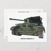 British Cromwell IV Tank Postkarte (Vorne/Hinten)