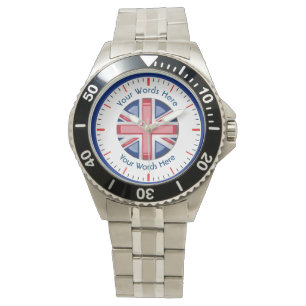 British Custom Classic Stainless Steel Watch Armbanduhr