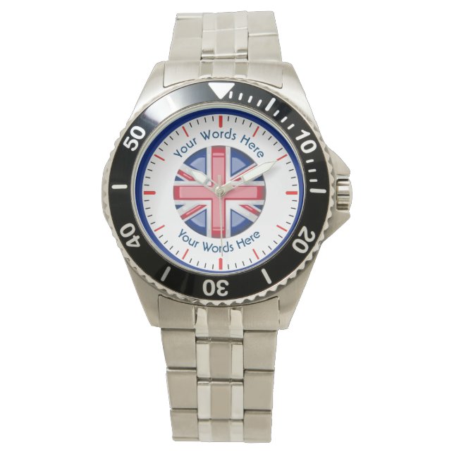 British Custom Classic Stainless Steel Watch Armbanduhr (Vorderseite)
