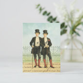 British Dandy Boys in Tops und Schwänze Postkarte (Stehend Vorderseite)