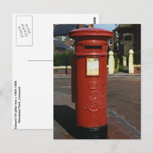 British Edward VII Pillar Box Postkarte (Vorne/Hinten)