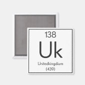 British Element "Unitedkingdium" Funny Chemistry Magnet (Vorderseite/Rückseite)