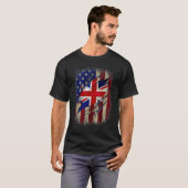 British English American Flag British Roots Family T-Shirt (Vorne ganz)
