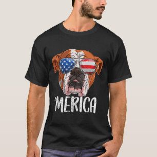 British English Bulldog Dog 4. Juli American F T-Shirt