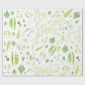 British Ferns in Victorian Drawings Wrapping Paper Geschenkpapier (Flach)