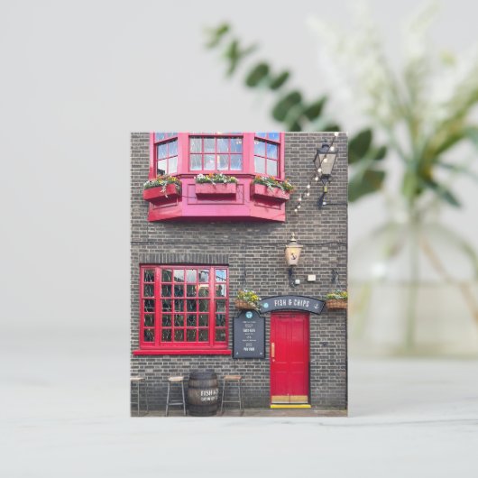 British Fish and Chips, London UK Postcard Postkarte (Stehend Vorderseite)