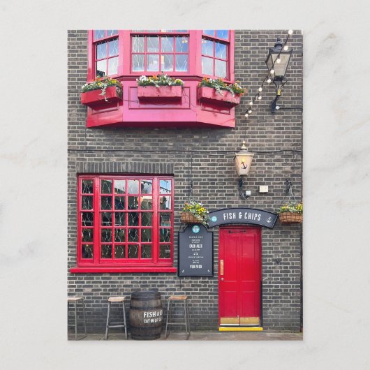 British Fish and Chips, London UK Postcard Postkarte (Vorderseite)